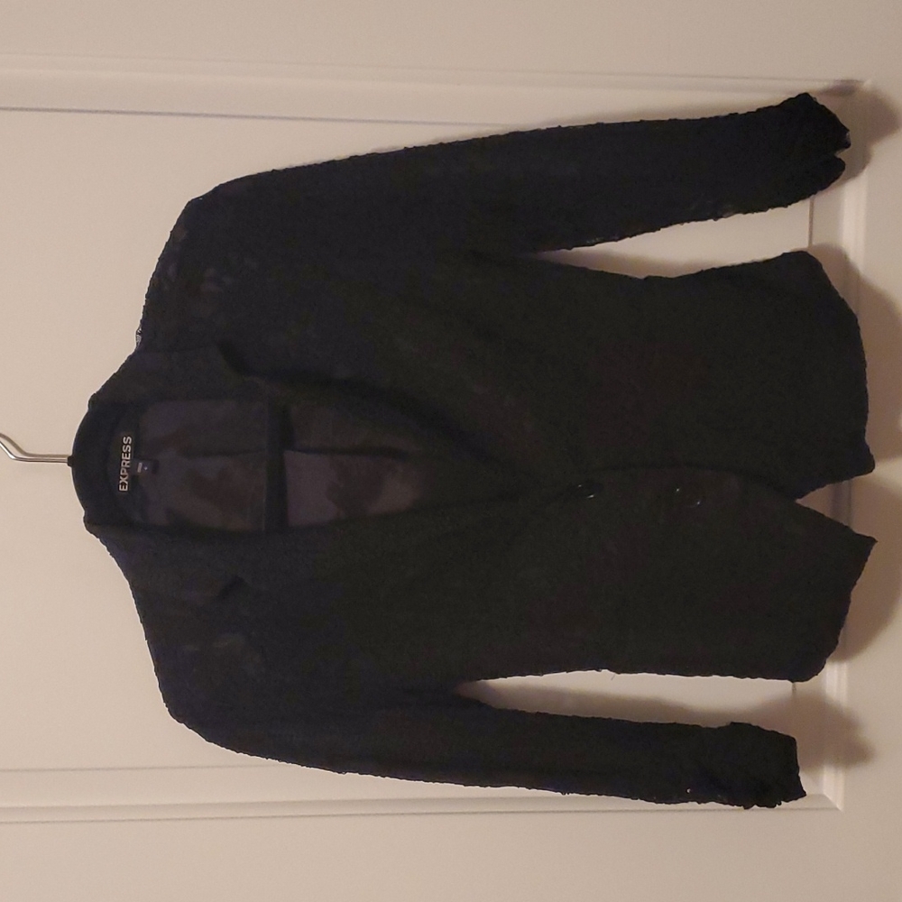 Express Women's Lace Suit Jacket - Size 6 - Black